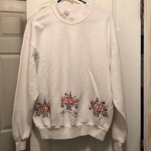 Floral stitched sweatshirt